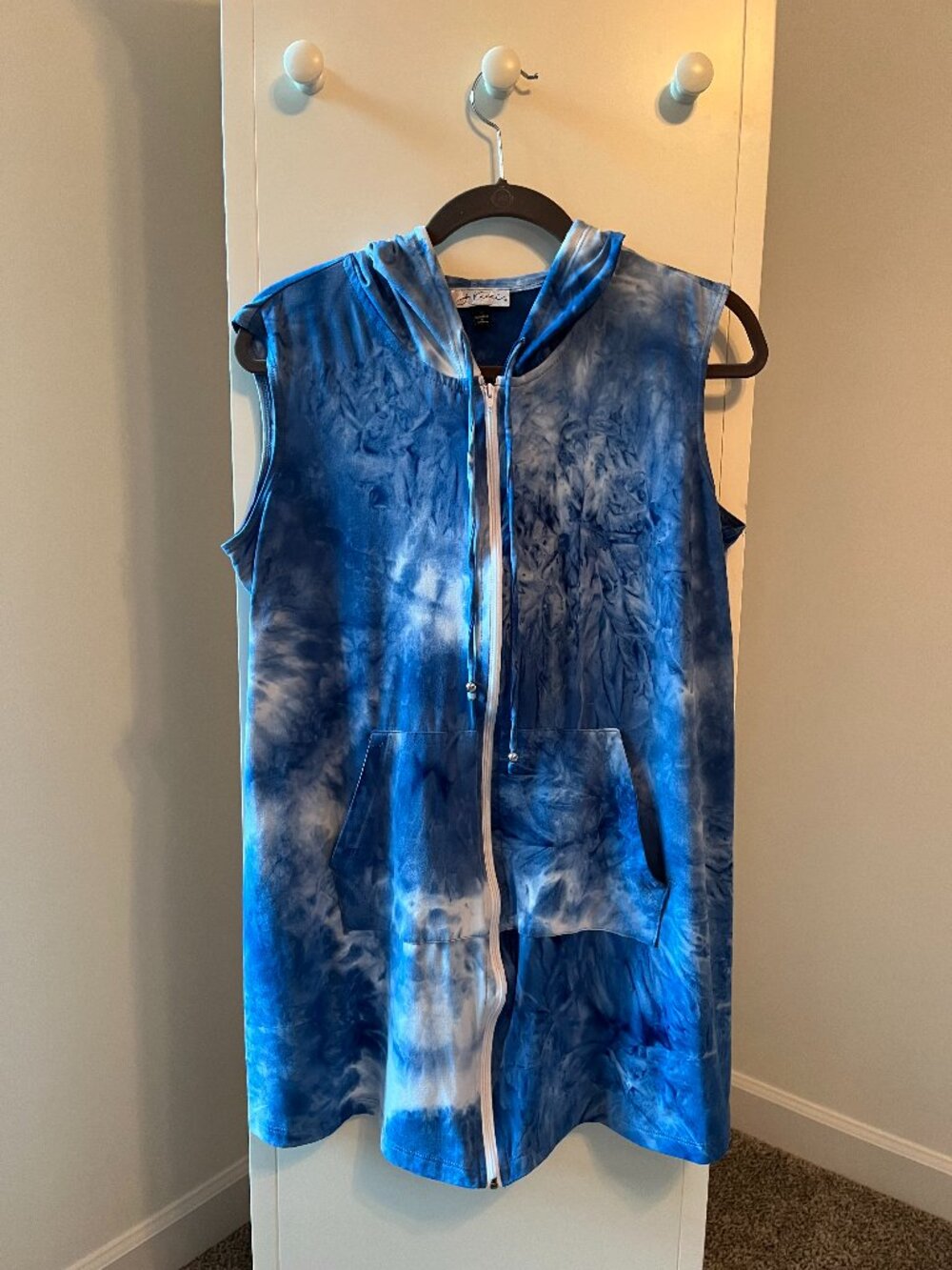 J Valdi Blue Tie-Dye Beach Cover Up - Size Medium
